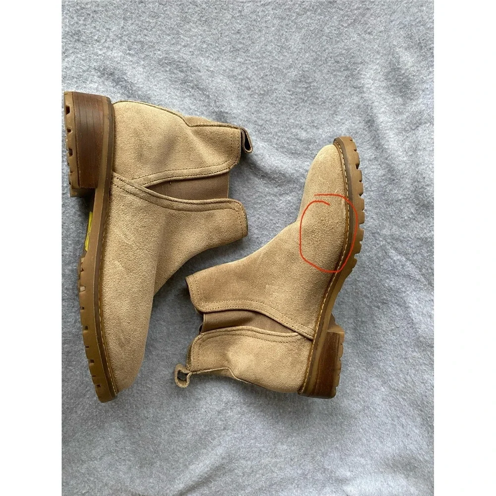 Steve Madden "Jaffa" Light Brown Suede Ankle Boot Women's Size 7M New W/ Scuffs - Picture 2 of 8